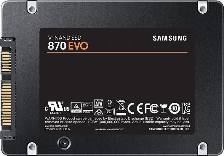 SSD|SAMSUNG|870 EVO|500GB|SATA|SATA 3.0|MLC|Write speed 530 MBytes/sec|Read speed 560 MBytes/sec|2,5"|MTBF 1500000 hours|MZ-77E500B/EU цена и информация | Sisemised kõvakettad (HDD, SSD, Hybrid) | kaup24.ee