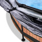 Karkassiga bassein filtri ja katusega Exit Wood ø360x76 cm, pruun hind ja info | Basseinid | kaup24.ee