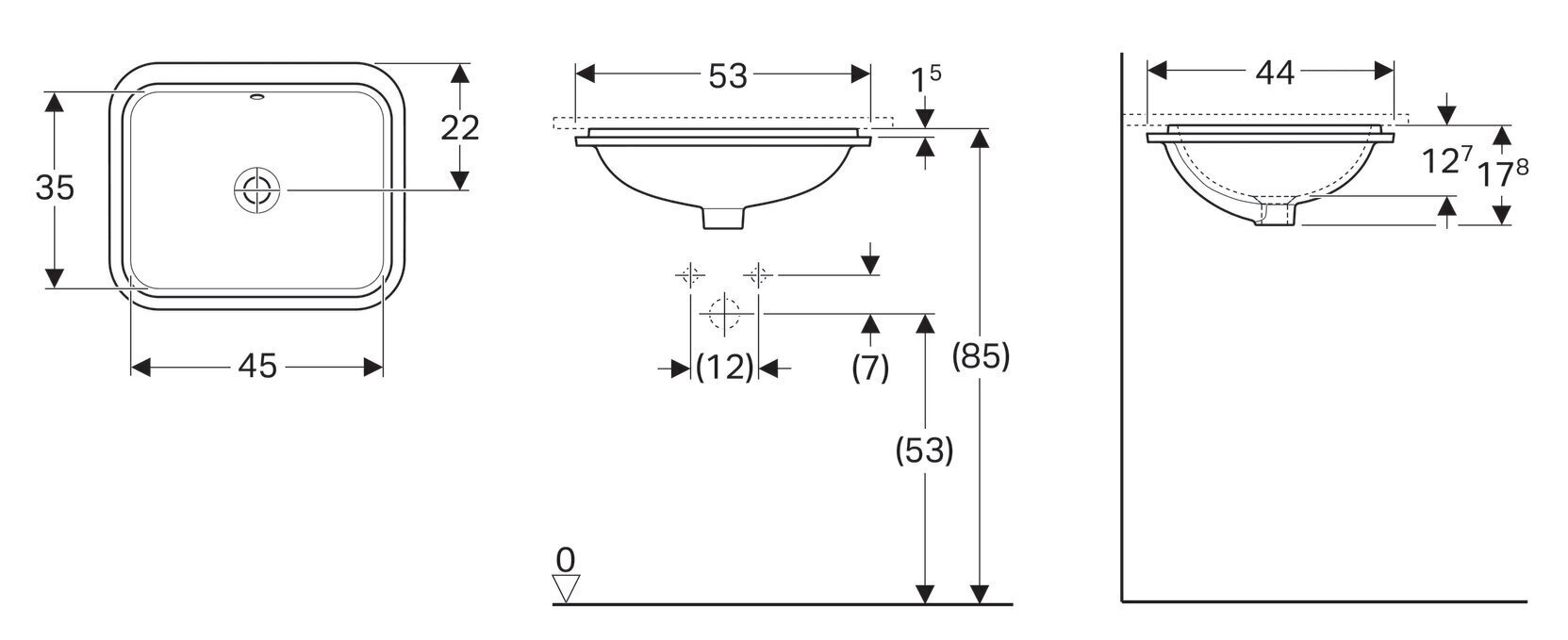 Valamu keraamiline Geberit VariForm 500.760.01.2, valge hind ja info | Kraanikausid, valamud | kaup24.ee