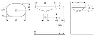 Умывальник керамический Geberit VariForm 500.728.01.2, белый цена и информация | Раковины | kaup24.ee