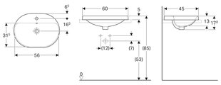 Умывальник керамический Geberit VariForm 500.732.01.2, белый цена и информация | Раковины | kaup24.ee