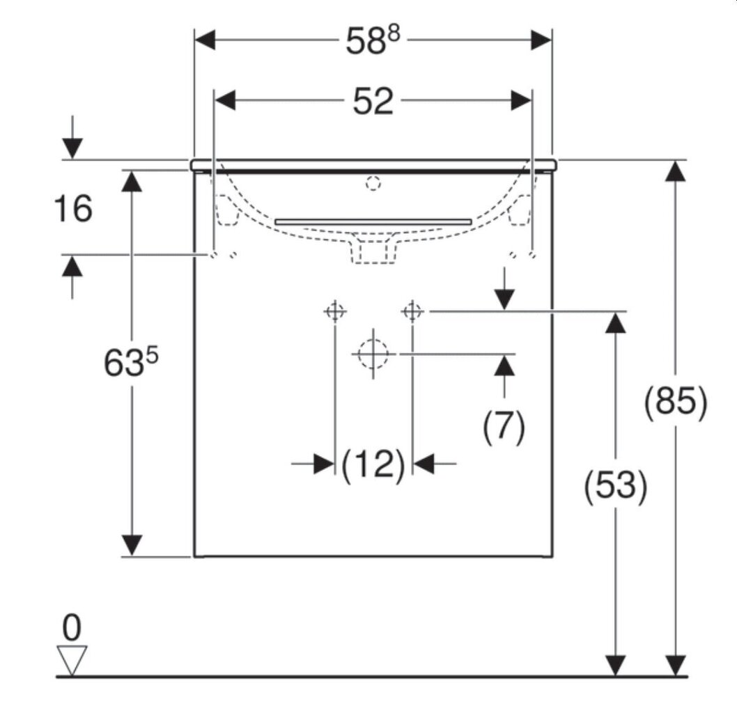 Valamu seinakapiga Selnova Square 501.252.00.1, 600x652x502 mm, valge hind ja info | Kraanikausid, valamud | kaup24.ee