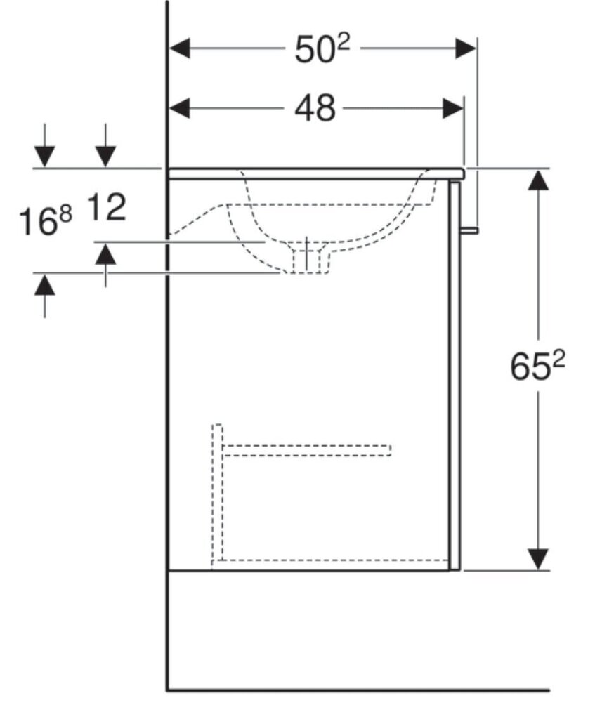 Valamu seinakapiga Selnova Square 501.252.00.1, 600x652x502 mm, valge hind ja info | Kraanikausid, valamud | kaup24.ee