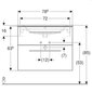 Valamu seinakapi ja kahe sahtliga Selnova Square 501.240.00.1, 800x652x502 mm, valge hind ja info | Kraanikausid, valamud | kaup24.ee