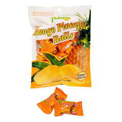 Kuivatatud mango ja ananassipallid, Dried Mango Pineapple Balls, Philippine brand, 100g hind ja info | Pähklid, seemned, kuivatatud puuviljad | kaup24.ee