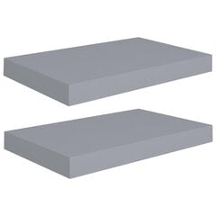 Seinariiulid VidaXL, 2 tk., 40x23x3.8 cm, hall цена и информация | Полки | kaup24.ee