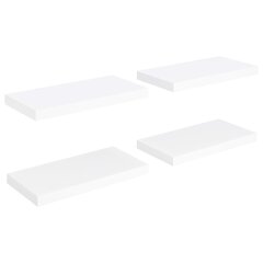 Seinariiulid VidaXL, 4 tk.,50x23x3.8 cm, valge цена и информация | Полки | kaup24.ee