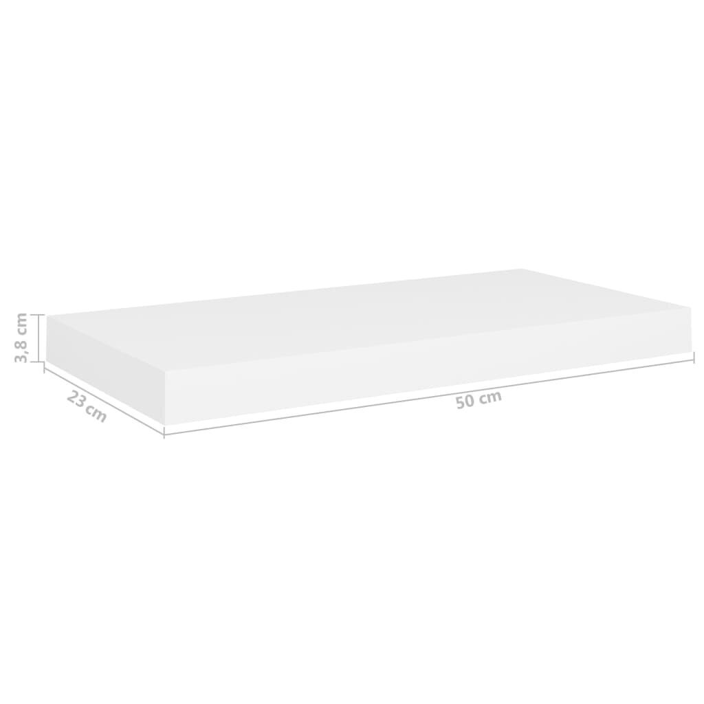 Seinariiulid VidaXL, 4 tk.,50x23x3.8 cm, valge цена и информация | Riiulid | kaup24.ee