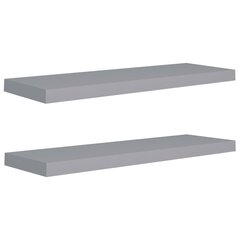 Seinariiul VidaXL, 2 tk., 80x23.5x3.8 cm, hall цена и информация | Полки | kaup24.ee