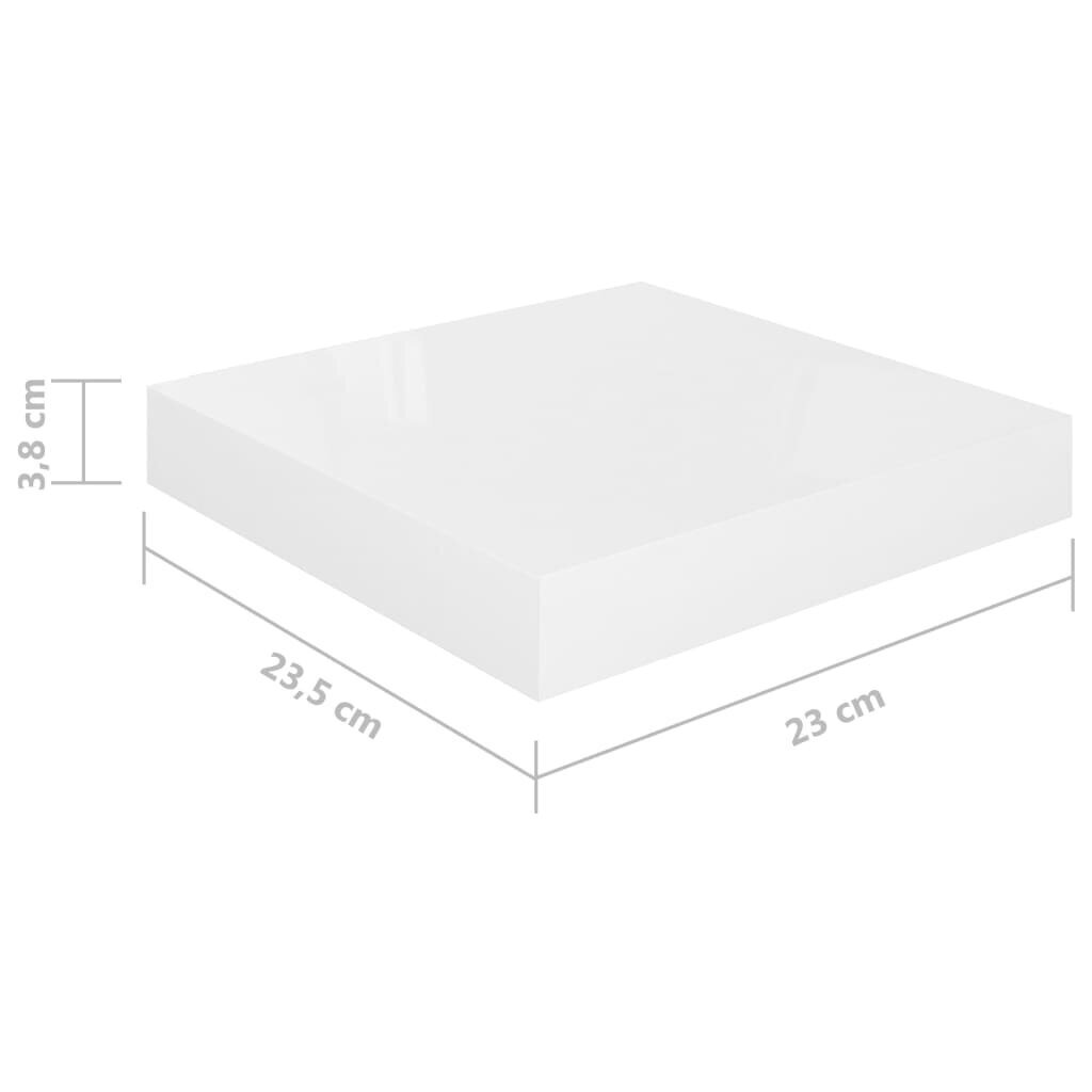 Seinariiul VidaXL, 4 tk., 23x23.5x3.8 cm, valge hind ja info | Riiulid | kaup24.ee