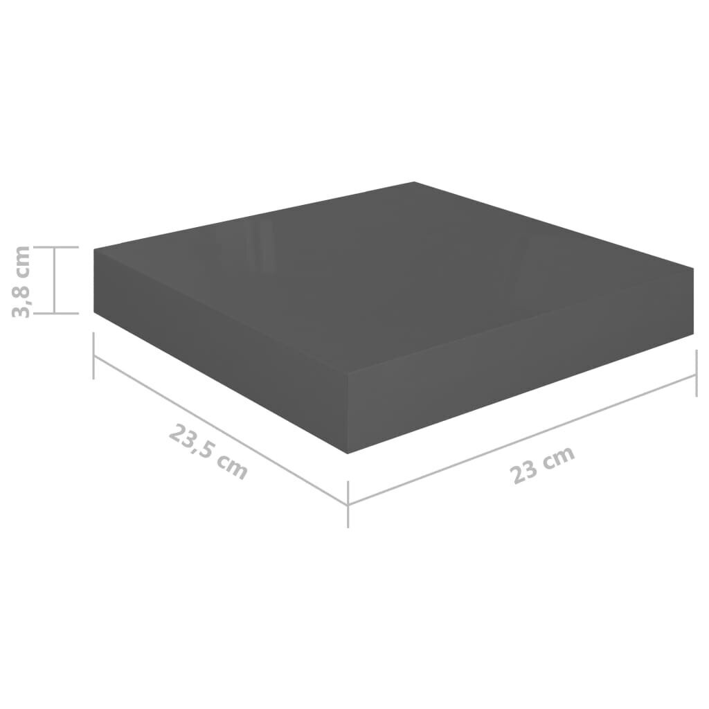 Seinariiul VidaXL, 2 tk., 23x23.5x3.8 cm, hall цена и информация | Riiulid | kaup24.ee