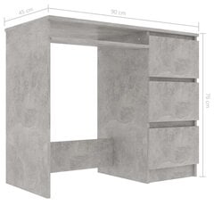 Письменный стол, 90x45x76см, серый цена и информация | Компьютерные, письменные столы | kaup24.ee