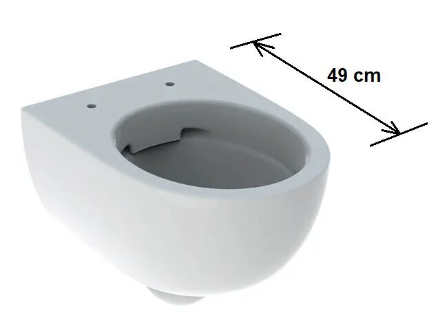 Seinale paigaldatav WC komplekt Geberit SELNOVA COMPAQ Rimfree 49 cm ja WC pott Delta raami ja nupuga, kroom hind ja info | WС-potid | kaup24.ee