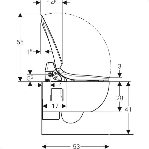 Nutikas seinale paigaldatav WC-pott Geberit AcuaClean 4000 Rimless с bideefunktsiooni ja aeglaselt sulguva kaanega 146.135.11.1 hind ja info | WС-potid | kaup24.ee