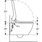 Nutikas seinale paigaldatav WC-pott Geberit AcuaClean Tuma Comfort Rimless bideefunktsiooni ja aeglaselt sulguva kaanega 146.291.SJ.1 hind ja info | WС-potid | kaup24.ee