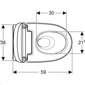 Nutikas seinale paigaldatav WC-pott Geberit AcuaClean Mera Classic Rimless TurboFlush bideefunktsiooni ja aeglaselt sulguva kaanega 146.201.21.1 hind ja info | WС-potid | kaup24.ee