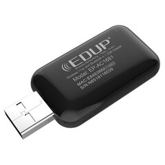 Двухдиапазонный USB WiFi-адаптер EDUP EP - AC1681 1200Mbps c Bluetooth 2,4 ГГц / 5,8 ГГц / с внешней антенной, черный цена и информация | Адаптеры и USB-hub | kaup24.ee