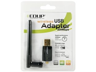 Адаптер EDUP EP - MS1581 WiFi / антенна 2dBi / 300 Мбит / с / 802.11n / черный цена и информация | Адаптеры и USB-hub | kaup24.ee