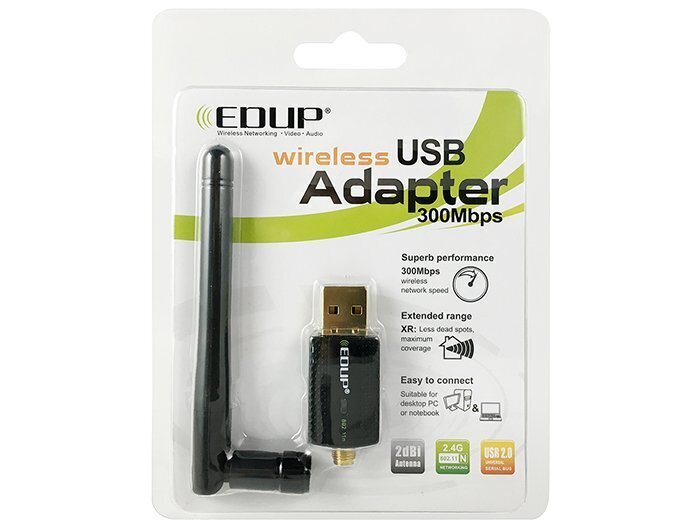 EDUP EP - MS1581 USB WiFi Adapter / 2dBi antenn / 300Mbps / 802.11n / Must цена и информация | USB jagajad, adapterid | kaup24.ee