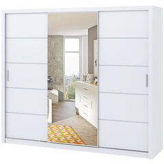 Шкаф с зеркалом Selsey Rinker 250 см, белый цена и информация | Шкафы | kaup24.ee
