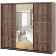 Шкаф с зеркалом Selsey Rinker 250 см, темно-коричневый