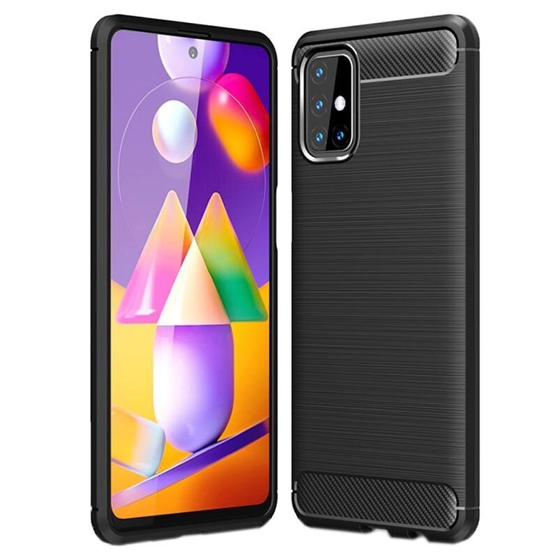 Telefoniümbris Carbon, Samsung Galaxy M31S, must hind ja info | Telefoni kaaned, ümbrised | kaup24.ee