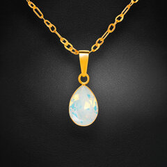 Серебряный кулон "Кристальная Капля (White Opal)" с кристаллами Swarovski™ цена и информация | Украшения на шею | kaup24.ee
