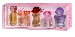 Komplekt Charrier Parfums "Parfums de France" naistele: Air de France EDP, 11.5 ml + Croyance Or  EDP, 12 ml + Tendre Folie EDP, 10.1 ml + Vogade EDP, 10.7 ml + Malandrin, 9.8 ml hind ja info | Naiste parfüümid | kaup24.ee