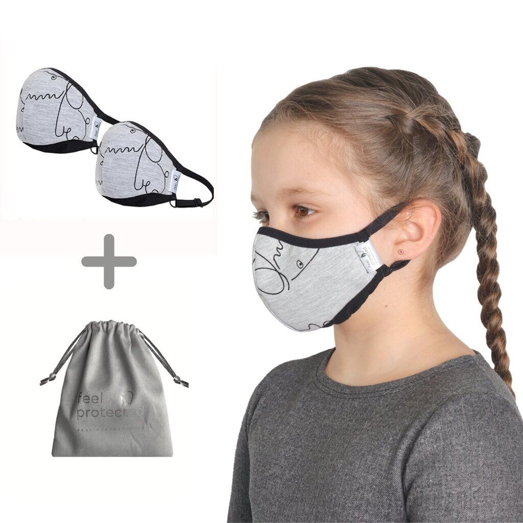 Korduvkasutatav mask (2 tükki) 1016/K ERGO PLUS eco friendly lastele kott maskide hoidmiseks. hind ja info | Esmaabi | kaup24.ee