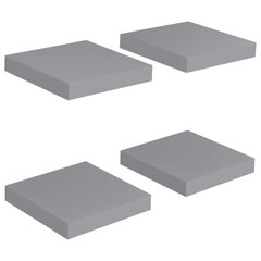 Seinariiulid VidaXL, 4 tk., 23x23,5x3,8 cm, hall цена и информация | Полки | kaup24.ee