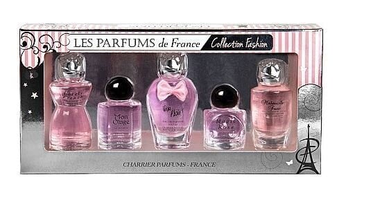 Komplekt Charrier Parfums "Collection fashion" naistele: Lovely French EDP, 12 ml + Mademoiselle France EDP, 9,4 ml + Magic Rose EDP, 10,5 ml + Mon Otage EDP 9,3 ml + Viva Paris EDP, 8,5 ml hind ja info | Naiste parfüümid | kaup24.ee