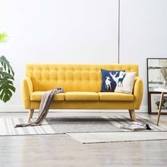 Трехместный диван, 172x70x82см, желтый цена и информация | Диваны | kaup24.ee