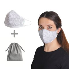 Многоразовая маска для лица 1016 Ergo Plus, серый леопард и мешочек для хранения. цена и информация | Аптечки | kaup24.ee