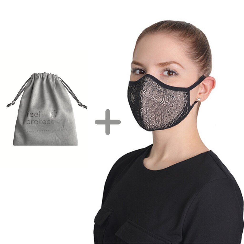 Korduvkasutatav mask 1016F/ ERGO PLUS must pitsiga kott maski hoidmiseks. цена и информация | Esmaabi | kaup24.ee