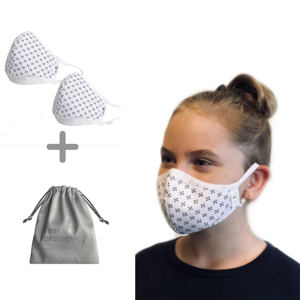 Korduvkasutatav mask (2 tükki) 1016/K ERGO PLUS valge mustaga kott maskide hoidmiseks. цена и информация | Esmaabi | kaup24.ee