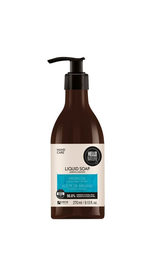 Vedelseep argaaniaõliga Hello Nature, 270ml цена и информация | Seebid | kaup24.ee