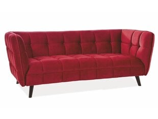 Трехместный бархатный диван Signal Meble Castello 3, красный цена и информация | Диваны | kaup24.ee