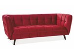 Трехместный бархатный диван Signal Meble Castello 3, красный