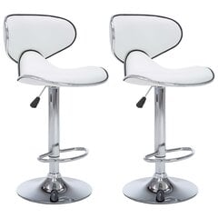 Барные стулья vidaXL, 2шт, белые, искусственная кожа цена и информация | Стулья для кухни и столовой | kaup24.ee
