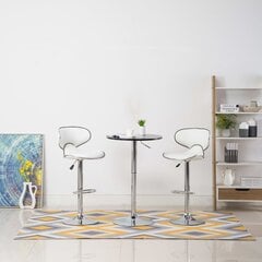 Барные стулья vidaXL, 2шт, белые, искусственная кожа цена и информация | Стулья для кухни и столовой | kaup24.ee