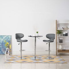 Барные стулья vidaXL, 2шт, серые, искусственная кожа цена и информация | Стулья для кухни и столовой | kaup24.ee