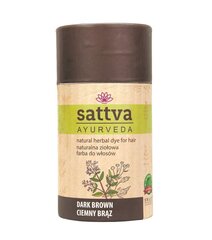 Растительная краска для волос темно-коричневая Dark Brown Sattva Ayurveda, 150г цена и информация | Краска для волос | kaup24.ee