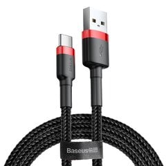 Välgulaadimiskaabel Baseus Cafule CATKLF-A91 USB-C, 3A / PD / QC 3.0 / 50 cm, must hind ja info | Mobiiltelefonide kaablid | kaup24.ee