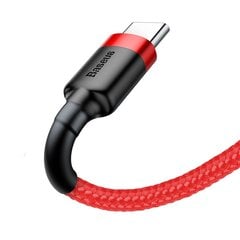Välgulaadimiskaabel Baseus Cafule CATKLF-C09 USB-C, 3A / PD / QC 3.0 / 200 cm, punane hind ja info | Mobiiltelefonide kaablid | kaup24.ee