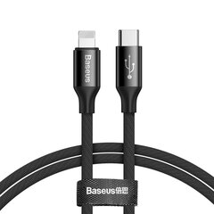 Laadimiskaabel Baseus Yiven CATLYW-C01 USB-C -> Lightning, 18W / PD 2.0 / 100 cm, must hind ja info | Mobiiltelefonide kaablid | kaup24.ee