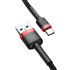 Välgulaadimiskaabel Baseus Cafule CATKLF-U91 USB-C, 3A / PD / QC 3.0 / 300 cm, must цена и информация | Кабели для телефонов | kaup24.ee