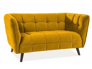 Двухместный бархатный диван Signal Meble Castello 2, желтый цена и информация | Диваны | kaup24.ee