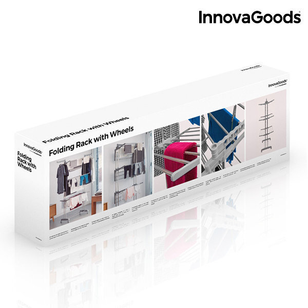 InnovaGoods kokkupandav pesukuivatusrest ratastega, 18 toruga цена и информация | Pesukuivatusrestid ja aksessuaarid | kaup24.ee
