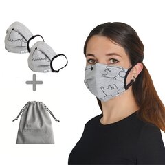 Korduvkasutatav mask (2 tükki) 1017/ONE eco friendy kott maskide hoidmiseks. hind ja info | Esmaabi | kaup24.ee