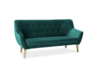 Трехместный бархатный диван Signal Meble Nordic 3, темно-зеленый цена и информация | Диваны | kaup24.ee
